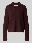 Gebreide pullover van wolmix met polokraag, model 'Aidy'