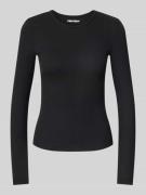 Shirt met lange mouwen in riblook met ronde hals