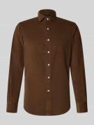Regular fit vrijetijdsoverhemd met logostitching, model 'CORDUROY'
