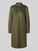 Knielange jurk in leerlook