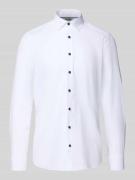 Body fit zakelijk overhemd met kentkraag