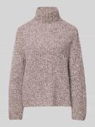 Gebreide pullover met geribde opstaande kraag, model 'VARISA'