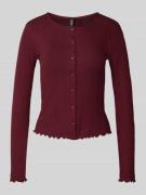 Slim fit gebreid jack van puur katoen, model 'MARIE'