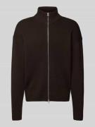 Regular fit gebreid jack van katoenmix, model 'BLAKE'