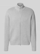 Regular fit gebreid jack van katoenmix, model 'BLAKE'