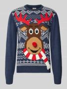 Gebreide pullover met ribboorden