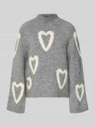 Oversized gebreide pullover met opstaande kraag