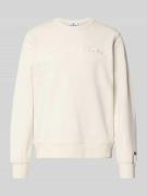 Sweatshirt met labelstitching en ronde hals