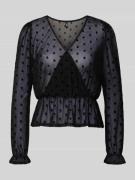 Slim fit blouseshirt in semi-transparante look, model 'JULIET'