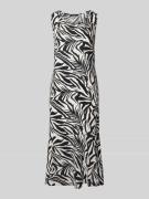 Midi-jurk van pure viscose met boothals