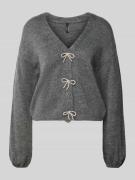 Relaxed fit gebreide pullover met strikdetail, model 'DONNA'