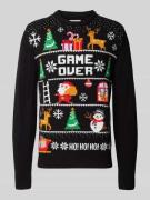 Gebreide pullover met ribboorden