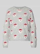 Regular fit kersttrui met motiefprint, model 'XMAS SANTA'