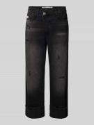 Straight fit jeans met asymmetrische band, model 'CROSSFIT'