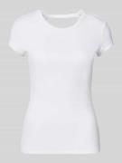 T-shirt in riblook met labelstitching