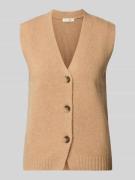 Mouwloos vest van wol met V-hals