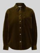 Relaxed fit overhemdblouse van katoenmix