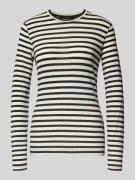 Shirt met lange mouwen en geribde ronde hals