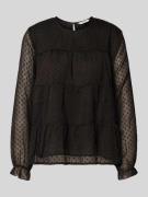 Relaxed fit blouse met lange mouwen en dobbystructuur, model 'ELIZA LI...