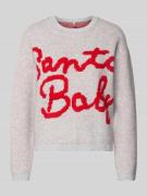 Regular fit kersttrui met opschrift, model 'XMAS SANTA'