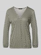 Shirt met lange mouwen van viscose met V-hals, model 'Sannah iconic'