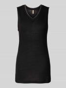 Linnen top met V-hals, model 'EMEL'