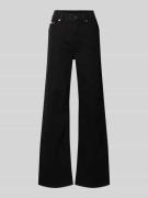 Wide leg jeans met logopatch, model 'True'