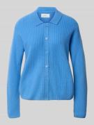 Gebreid jack van kasjmier met platte kraag