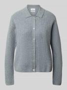 Gebreid jack van kasjmier met platte kraag