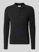 Gebreide pullover van linnenmix met polokraag