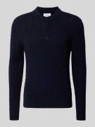 Gebreide pullover van linnenmix met polokraag