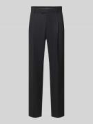 Regular fit pantalon met viscose en persplooien