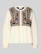 Regular fit blouse met gebloemde stitching, model 'Alec'