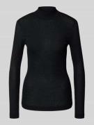 Shirt met lange mouwen van viscosemix met opstaande kraag