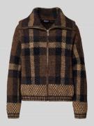 Regular fit gebreid jack met all-over motief, model 'MAROON'