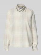 Regular fit overhemdblouse met platte kraag en siersteentjes