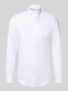 Slim fit zakelijk overhemd van katoen met kentkraag