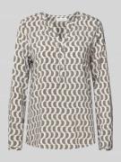 Regular fit blouse van viscose met V-hals