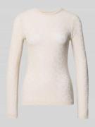 Shirt met lange mouwen en geribde ronde hals