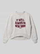 Sweatshirt met statementprint en ronde hals
