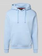 Hoodie met labelprint en kangoeroezak