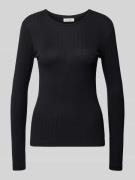 Slim fit shirt met lange mouwen van een mix van katoen en modal