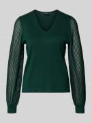 Regular fit pullover met semi-transparante ballonmouwen