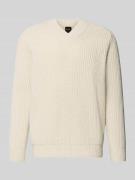 Shaped fit gebreide pullover van scheerwolmix, model 'KARINET'