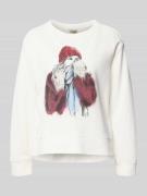 Sweatshirt met motiefprint en ronde hals