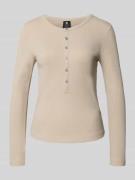 Slim fit shirt met lange mouwen, ronde hals en knoopsluiting