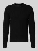 Regular fit gebreide pullover van katoenmix met wol, model 'LITUS'