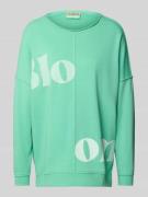 Sweatshirt met extra brede schouders en ronde hals