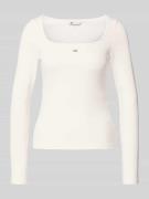 Slim fit shirt met lange mouwen van katoenmix