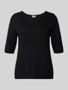 Gebreid shirt van wolmix met ronde hals